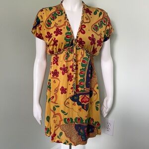 Anthropologie Nieves Lavi Floral Silk Dress